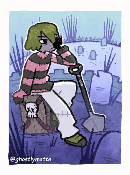 Original Character Trading Card ✦ Horror Graveyard Zombies