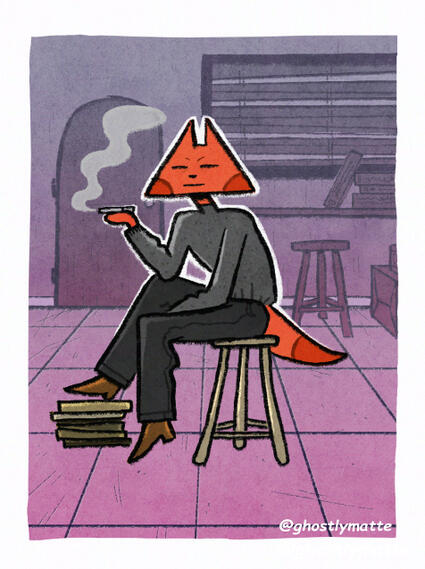 Original Character Trading Card ✦ Moody grumpy anthropomorphic character