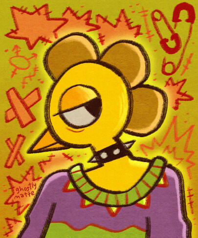 A portrait illustration of an original anthropomorphic character ✦ Character Portrait Card Illustration ✦ Queer Anthropomorphic Furry