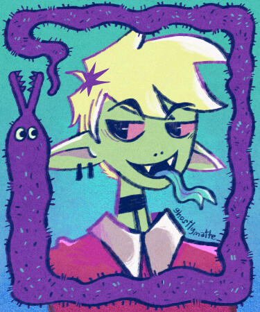 A portrait illustration of an original vampire character ✦ Character Portrait Card Illustration ✦ Vampire character portrait