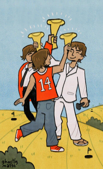 Tarot card inspired card commission series ✦ Troy Bolton - The Three of Cups ✦ Client Work