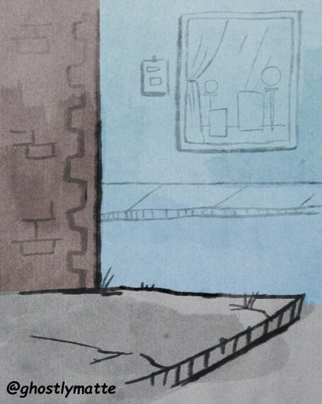 Background art ✦ Minimal lines of the corner of the city